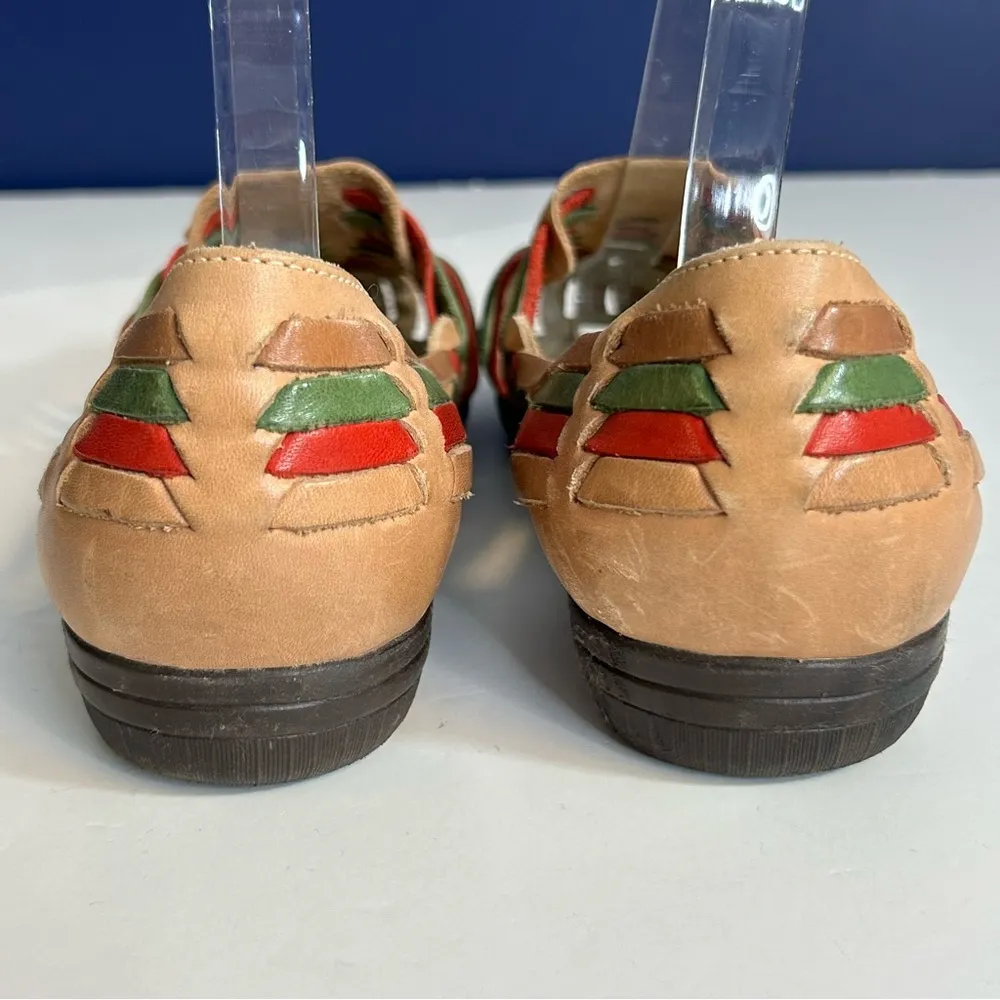 Softspots Trinidad Huarache Leather Sandals Size 9 WW Tan - Image 6