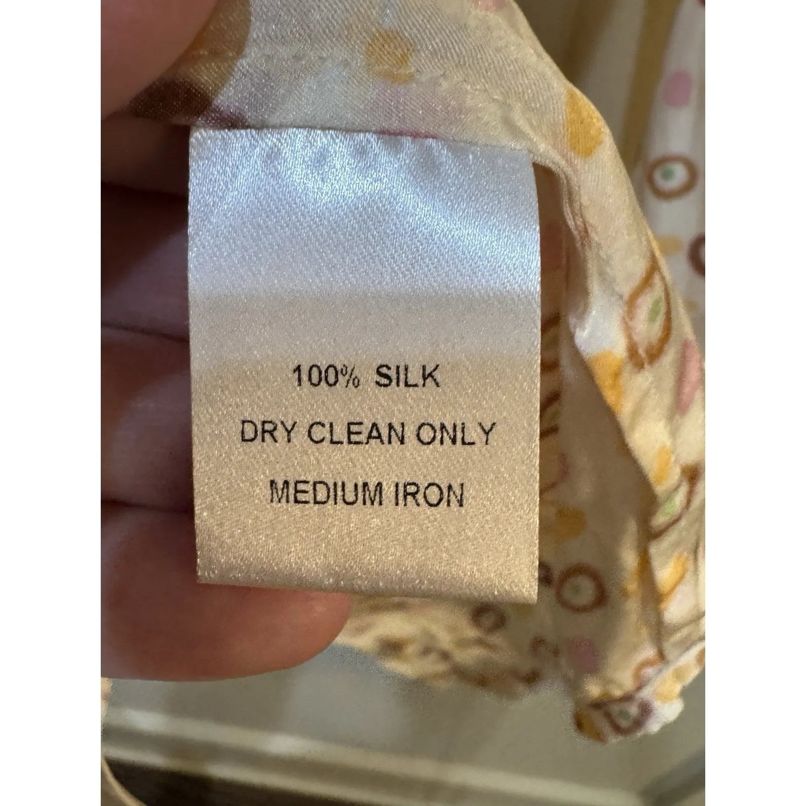 Peruvian Connection‎ Silk Geometric Button Down Blouse Pleated Size 14 - Image 8