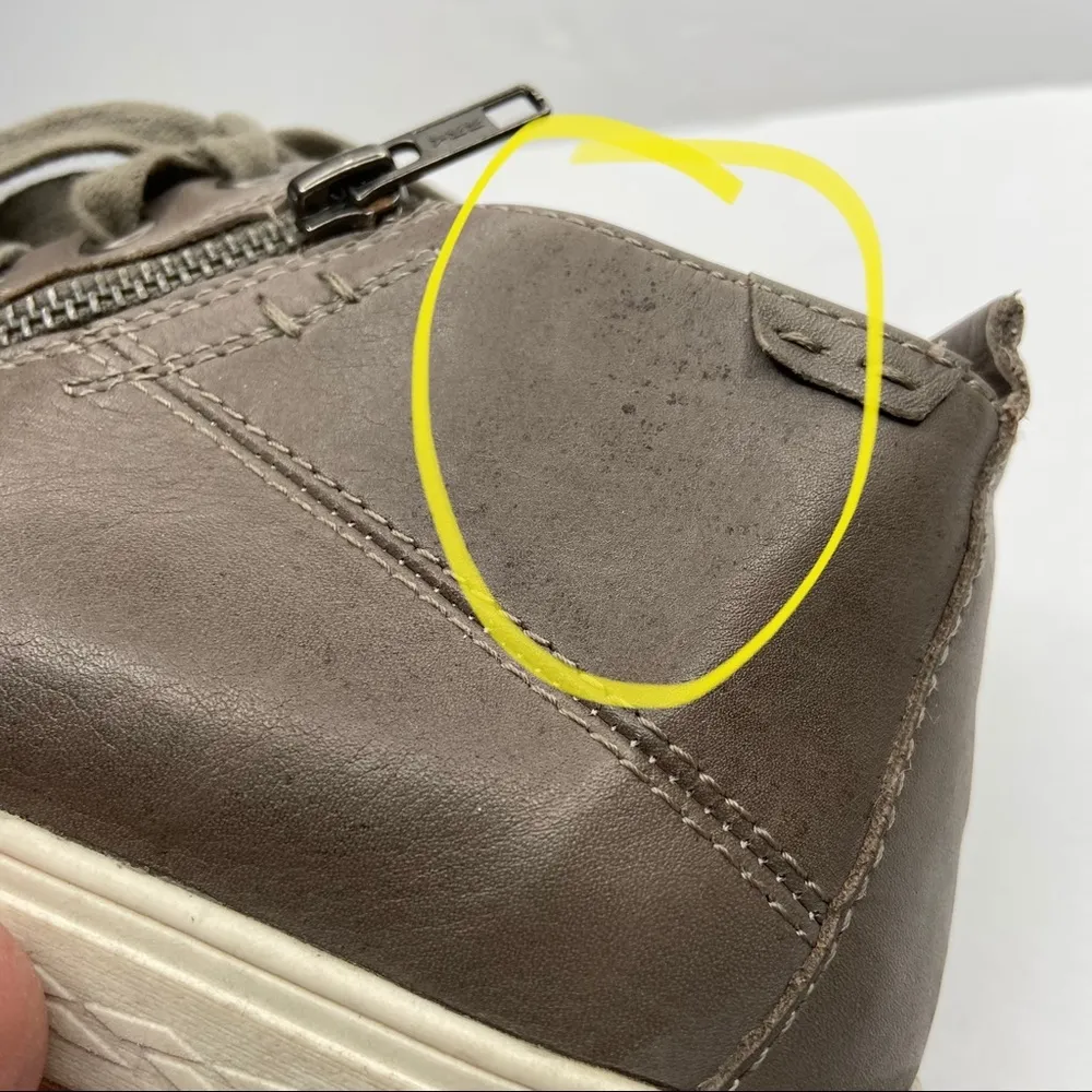 Rockport Cobb Hill Willa Mid Top Gray Brown Leather Sneakers Shoes Size 6 - Image 8