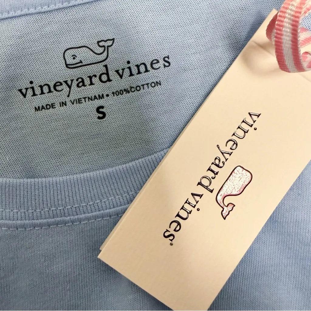 Vineyard Vines Jake Light Blue Holiday Christmas Golf Bag Long Sleeve T Small - Image 10