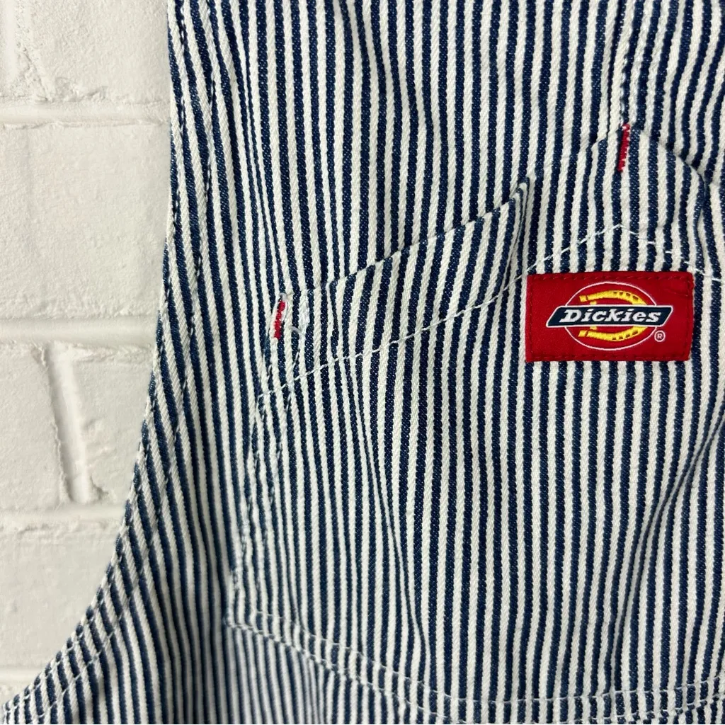 Dickies Striped Denim 100% Cotton Overalls Mini Dress Size XS - Image 5