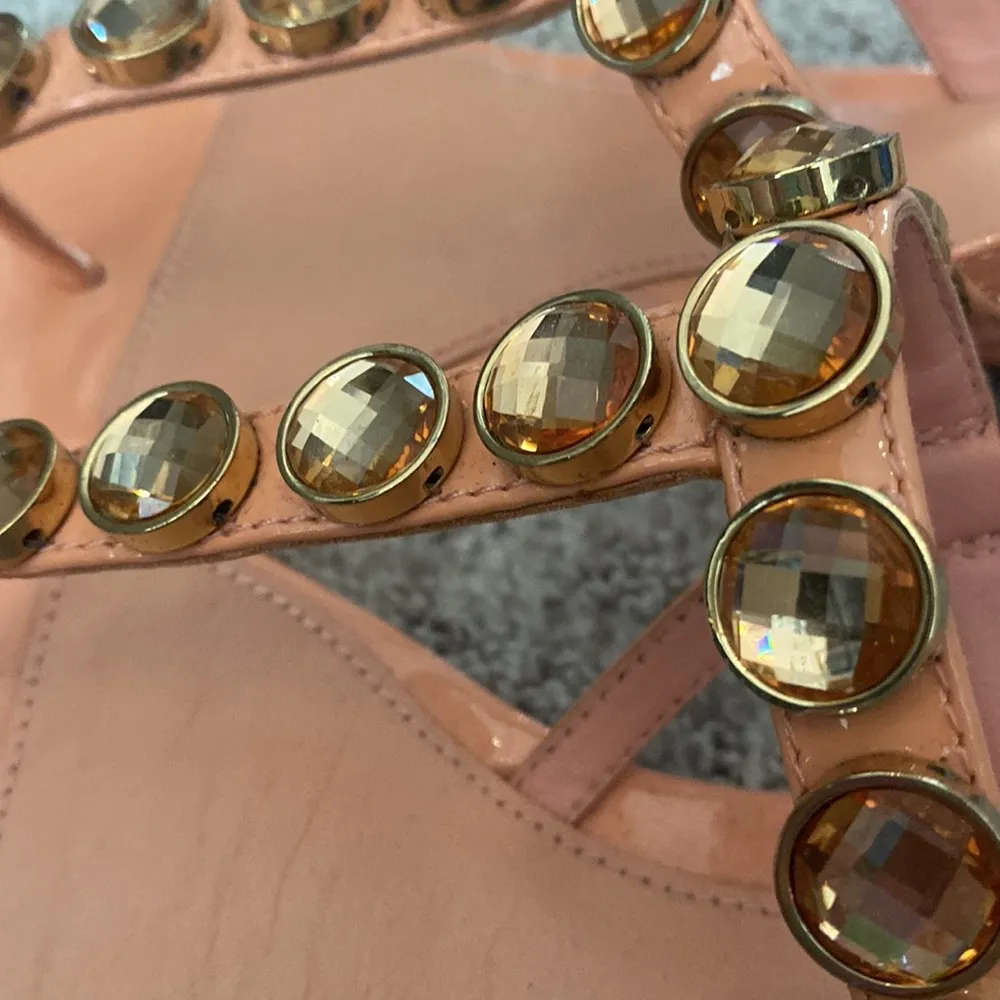 Tory Burch Patent Jeweled Sandals Sz 7.5 - Image 3