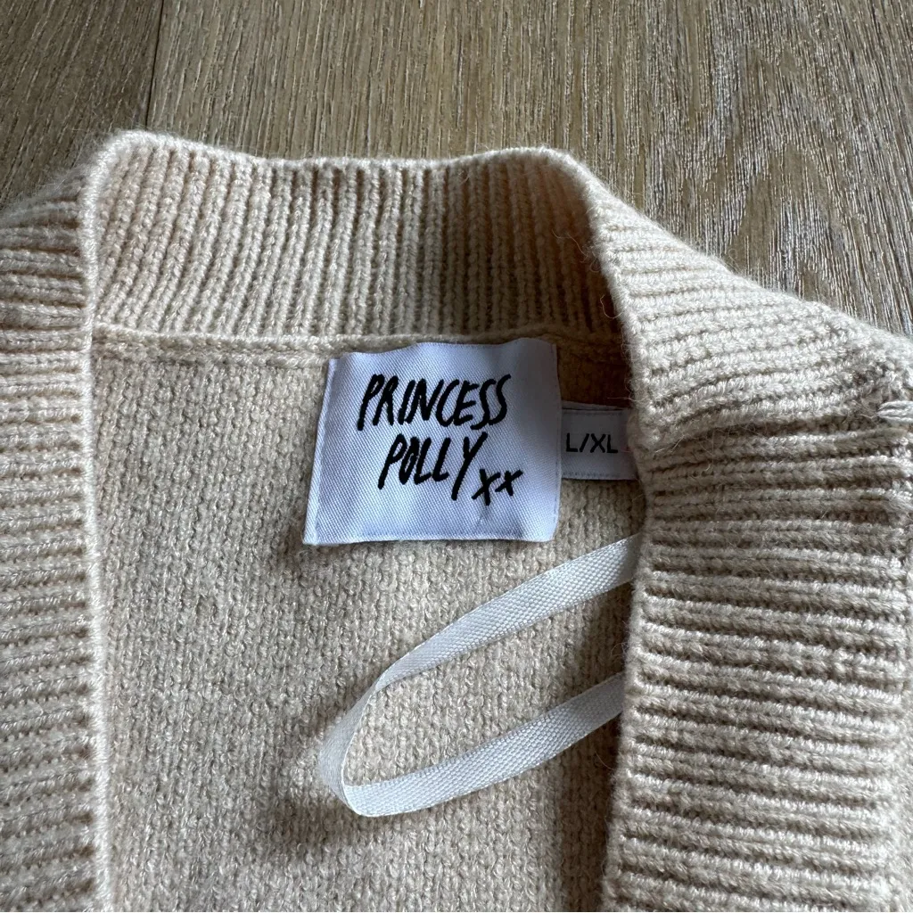 Princess Polly Tan Button-Up Cardigan Sweater - Image 4