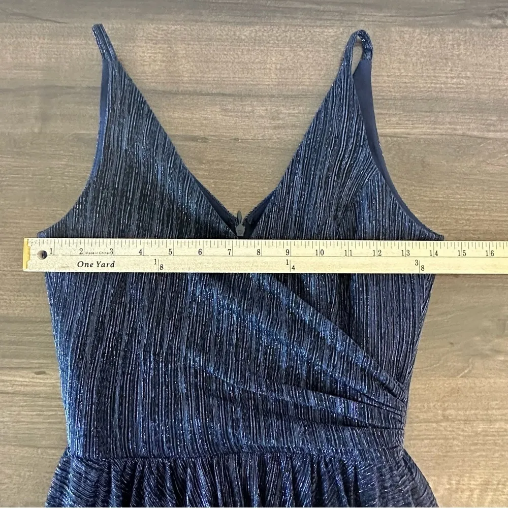 Metallic Fit & Flare Gown in Metallic Navy Pre-owned - Image 11