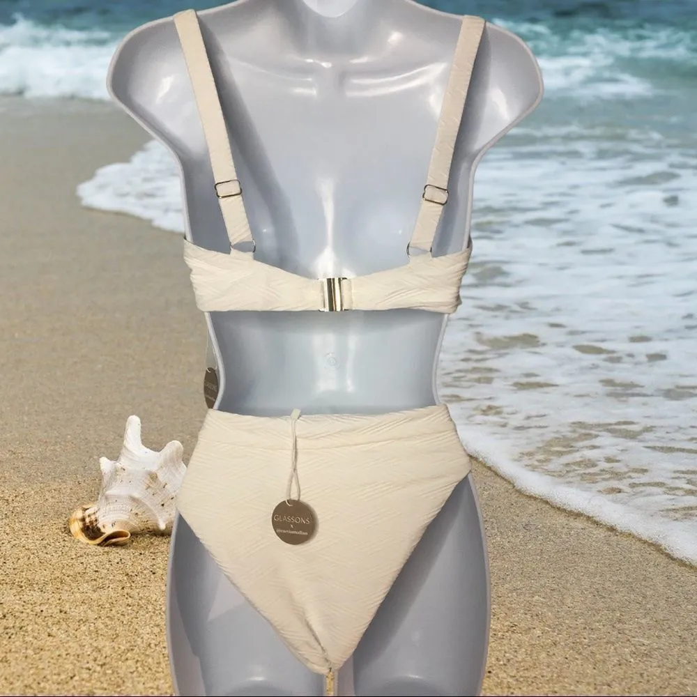 Nwt! Glassons 2 piece white textured bikini - Image 5