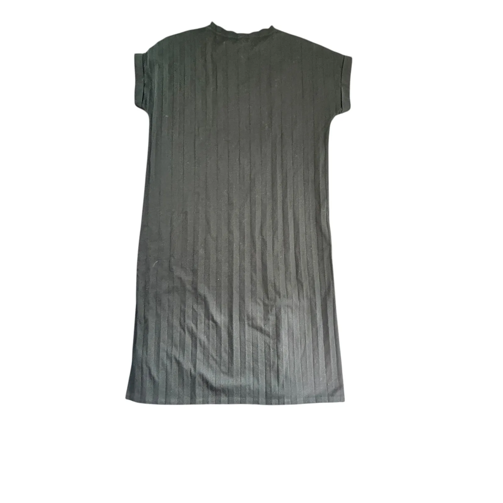 ELK Permanent Pleat Tunic Dress Black Short Sleeve Midi Womens Size US6 - Image 5