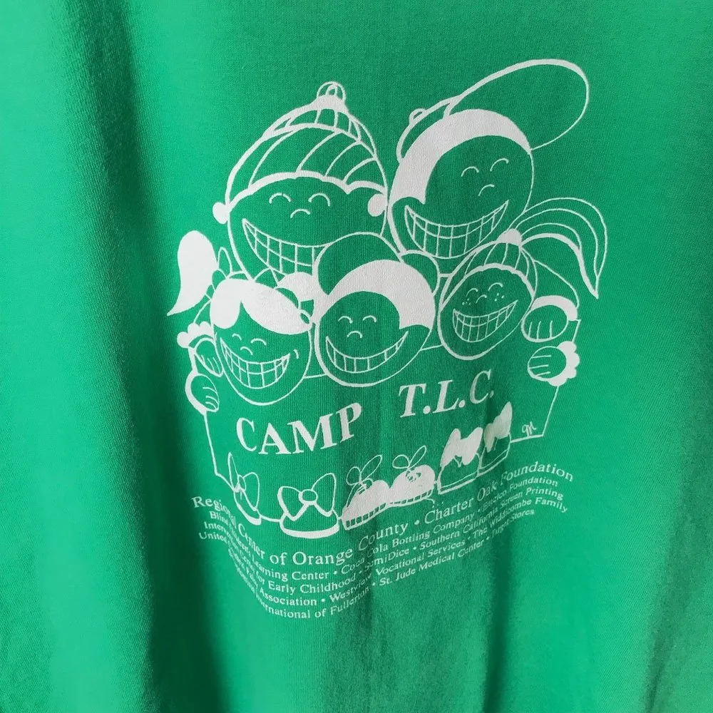 90s Vintage Camp TLC T Shirt Single Stitch USA Children Graphic Tee XL - Image 13
