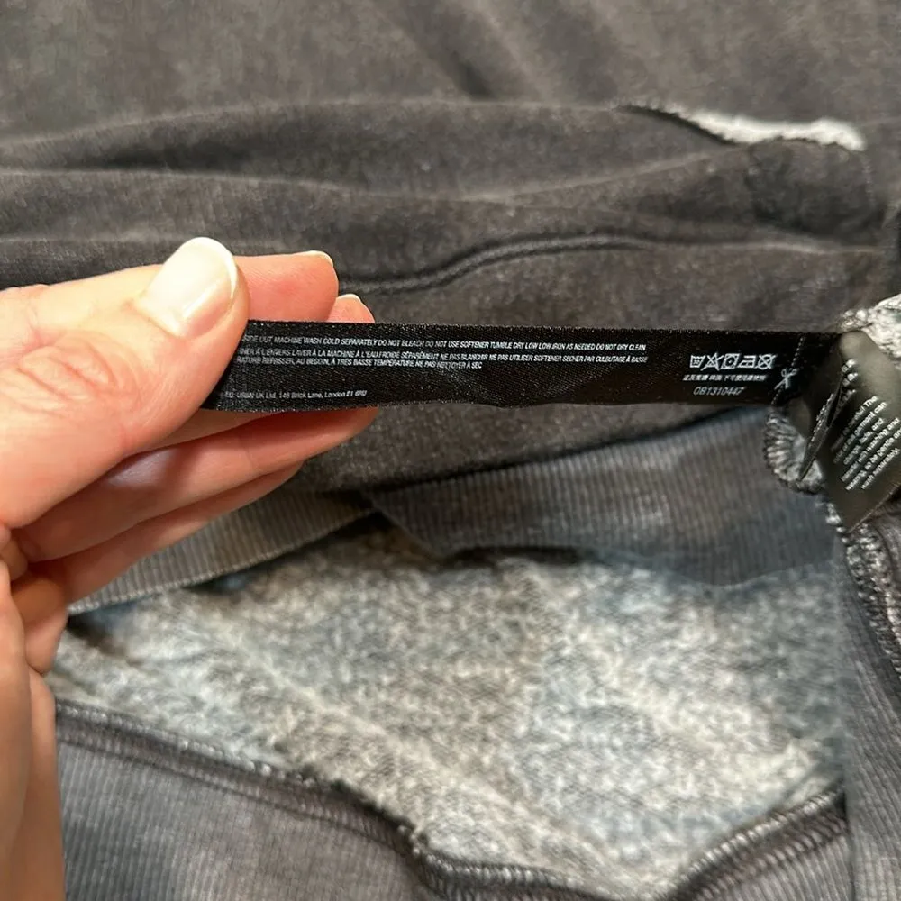 Free People Bonfire Hoodie Relaxed Fit V-Neck Hooded Layered Hem Women Medium - Image 9