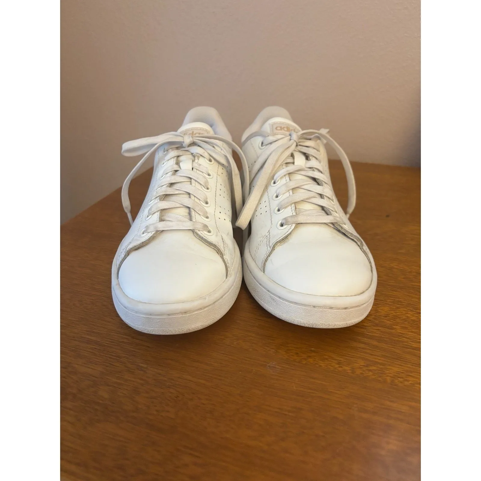 adidas Women’s Advantage Sneakers Tennis Shoes, 6.5, White Copper - Image 3