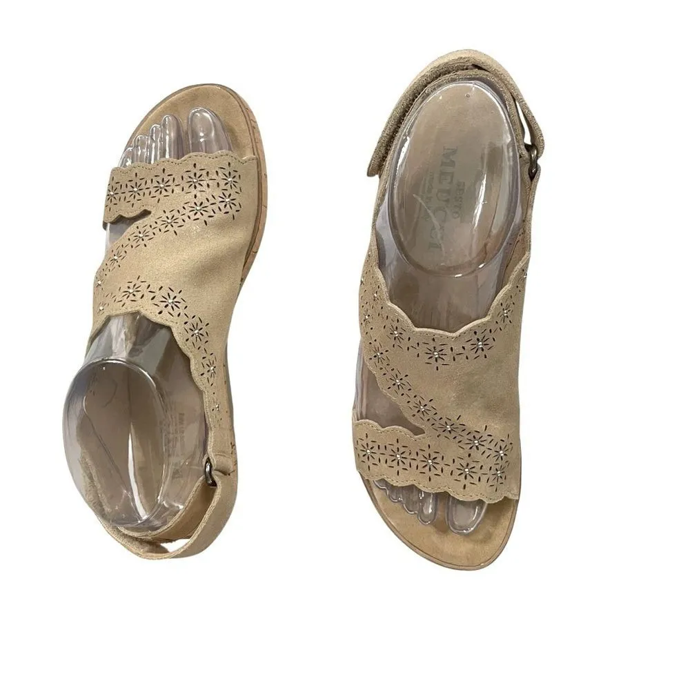 Sesto Meucci Saree Sandals Tan Leather Open Toe Slingback Hook Look Size 8N - Image 6