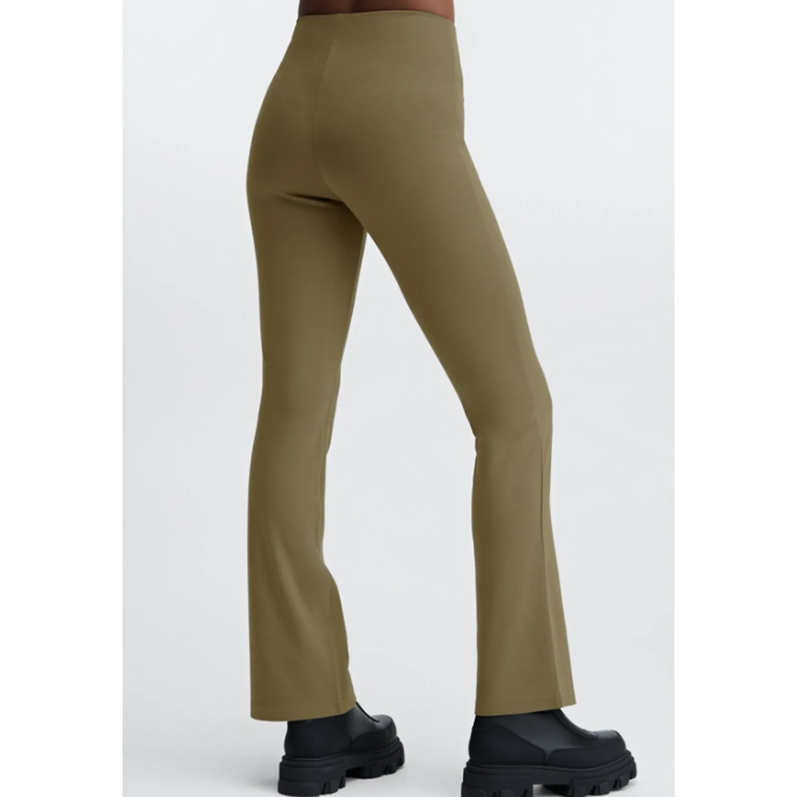 NWT Fabletics 24/7 Ponte Kick Flare Pants Size L Olive Green High‎ Rise Stretch - Image 7