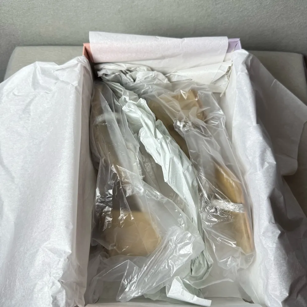 Lisa Vicky Women’s Mood Pavé Block Heel Slide Sandal in Tan and Silver size 7M - Image 8