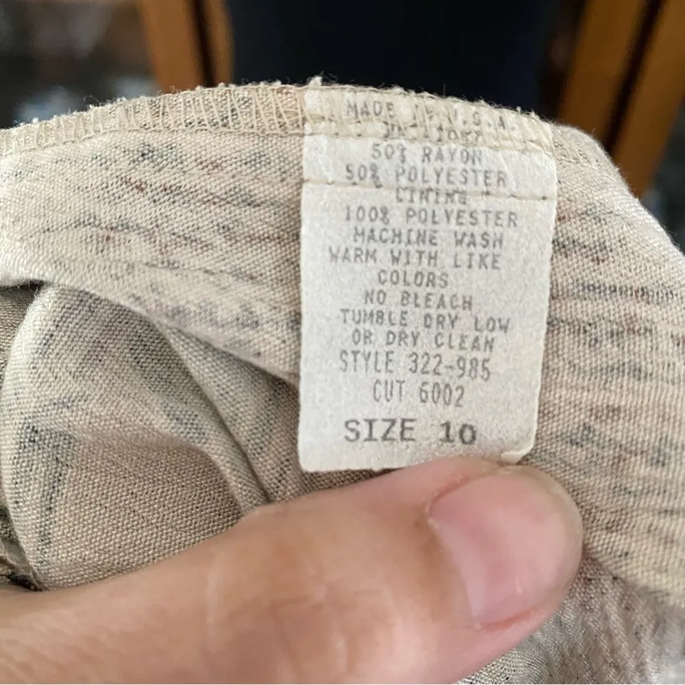 Vintage BRIGGS 90’s Miami Vice Neutral Geometric Print Blazer - Image 3