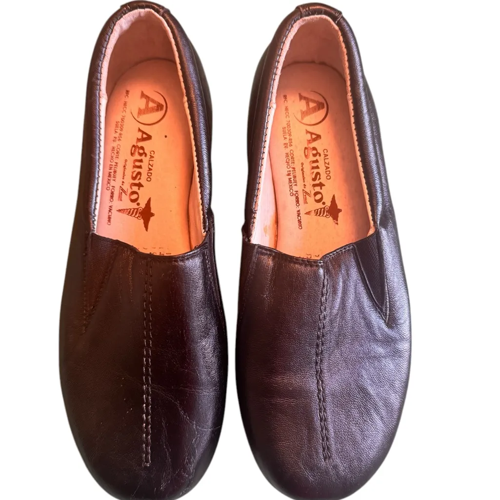 Agusto Calzado Black Leather Comfort Slip On Shoes Women’s US 6 EU 36–37 Easy - Image 3