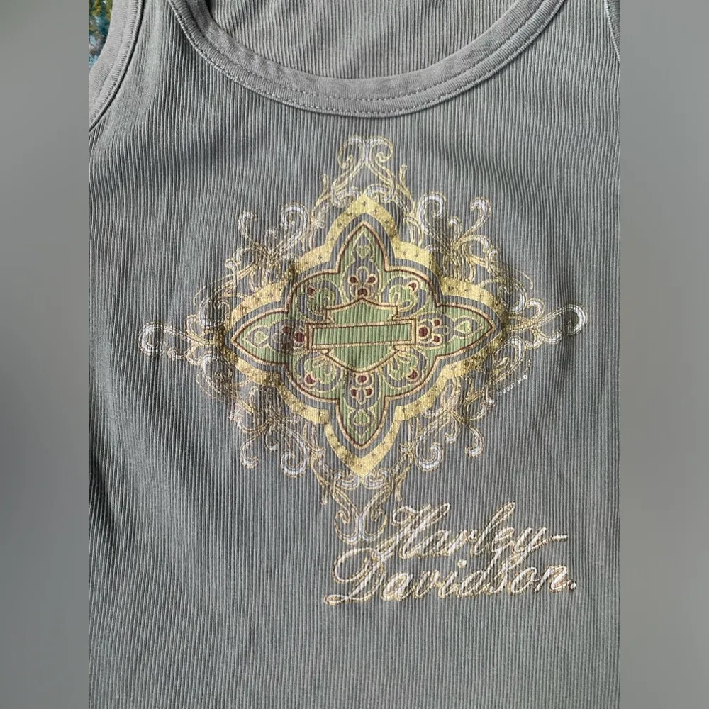 Harley-Davidson logo Ohio olive green tank top, size medium - Image 2