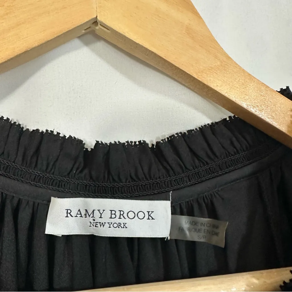 Ramy Brook Yassi Satin Smocked Waist Midi Dress in Black - Image 9