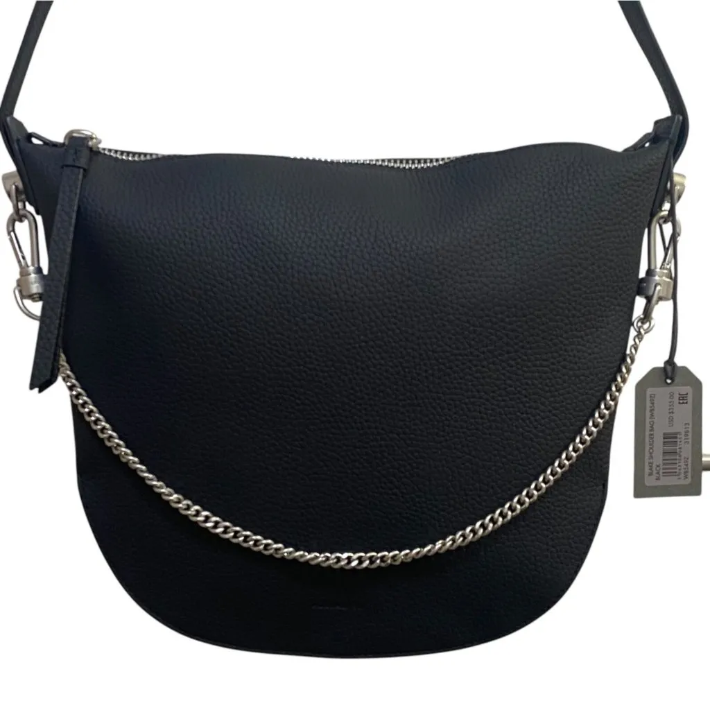 NEW AllSaints BLAKE Pebbled Leather Shoulder Crossbody Bag in Black - Image 2