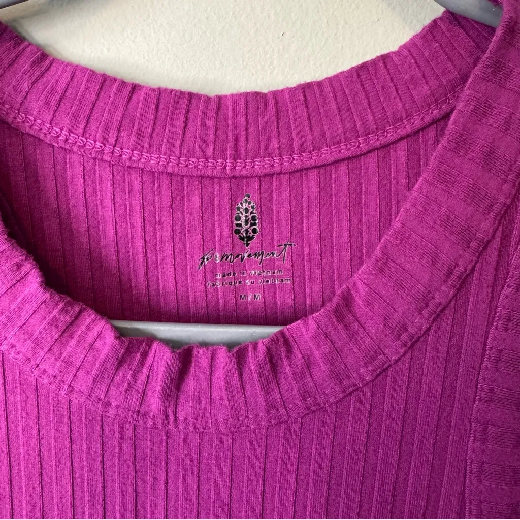 Free People Movement Blissed Out Tank Pink Cactus Flower Athleisure Size Medium - Image 4