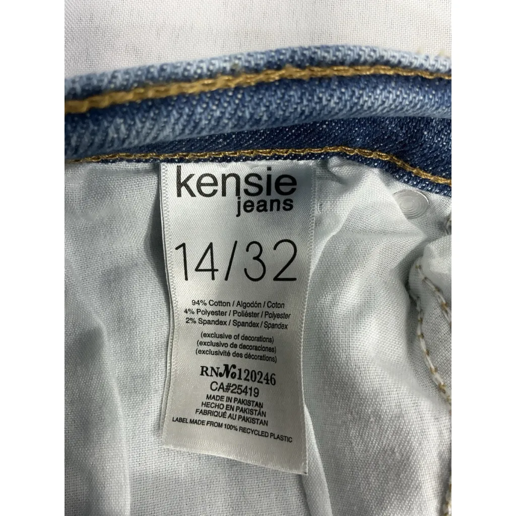 Womans Kenzie Jeans The Juliet High Rise Slim Distressed Frayed Size 14/32 Blue - Image 4