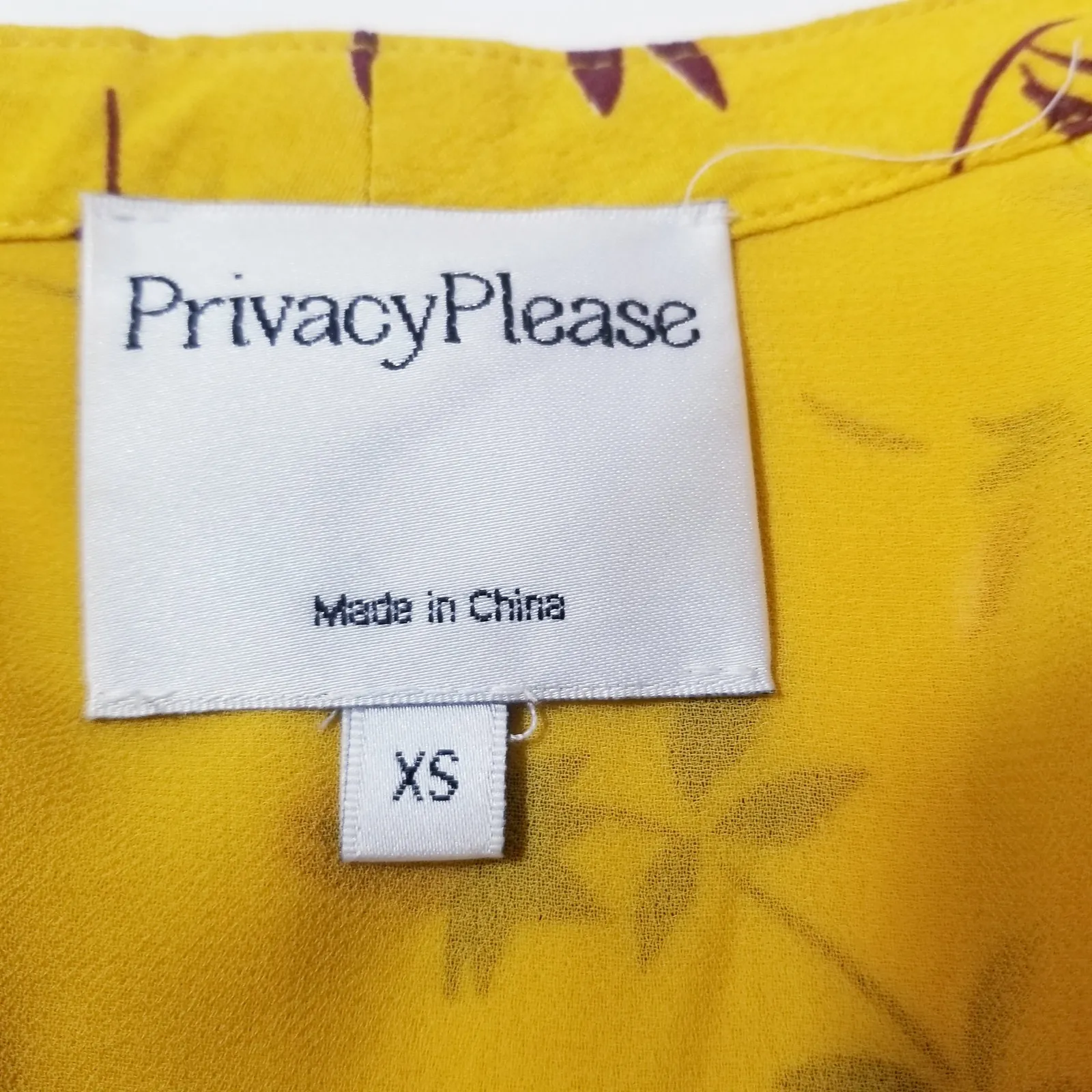 REVOLVE Privacy Please Yellow Floral Wrap Mini Dress Cold Shoulder V-Neckline - Image 4