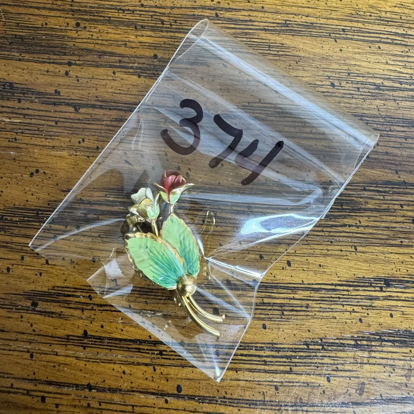 Vintage Flowers‎ Rose Brooch Pin Gold - Image 9