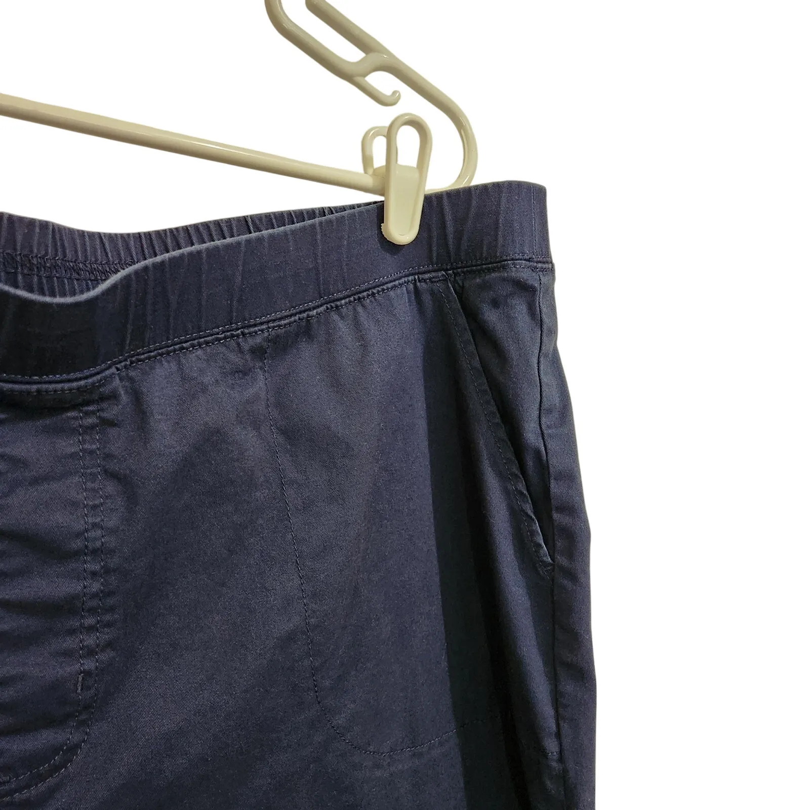 Denim & Co Navy Blue Elastic Waist Casual Cropped High Rise Capri Pants XLT - Image 5