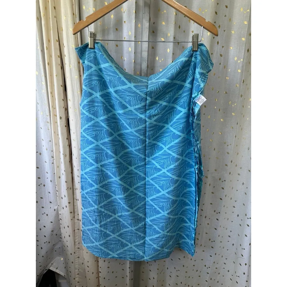 Kamea Designs Hawaiian Blue Bird Of Paradise Long Pareu Sarong Cover Up One Size Size undefined - Image 2