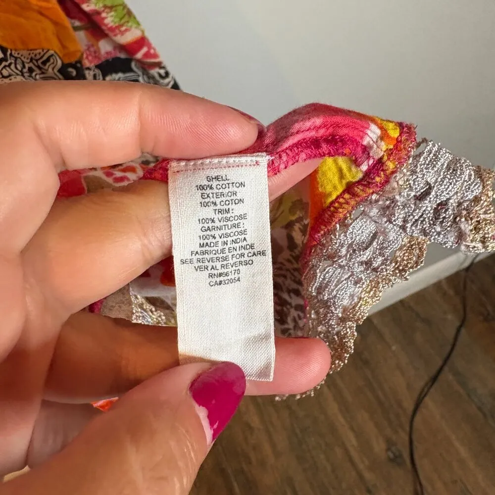 Free People Colorful Bright Patchwork Dress - Image 7