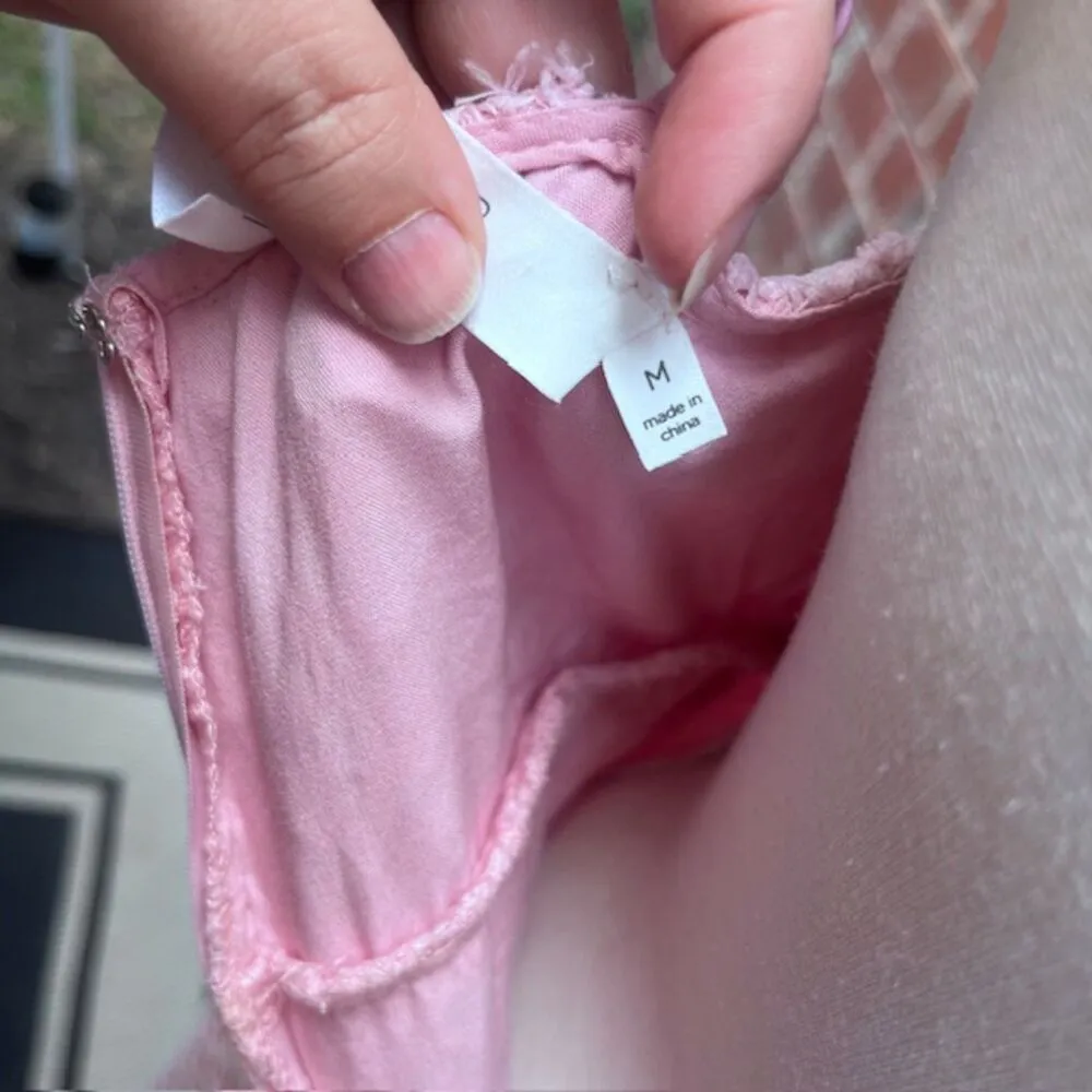 ASTR the Label Lace Light Pink Crochet Lace Midi Dress Woman's Size Medium - Image 11