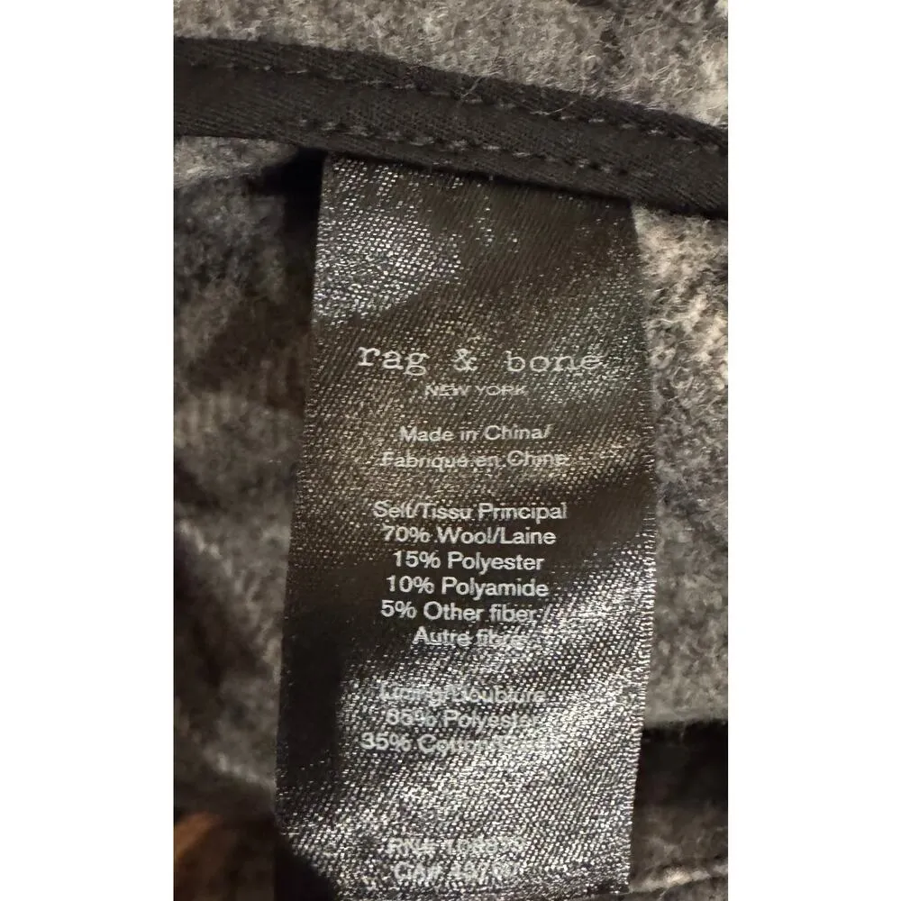 Rag & Bone Poppy Coat In Grey Plaid size medium (New) - Image 5