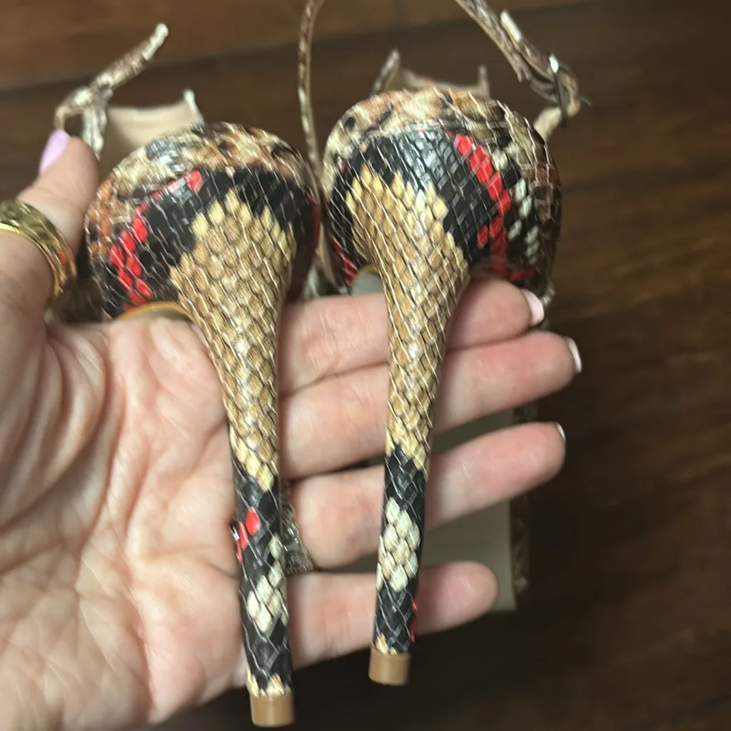 Steve Madden Daily Snake Animal Print Sling-Back Pumps Heels 8M new - Image 11