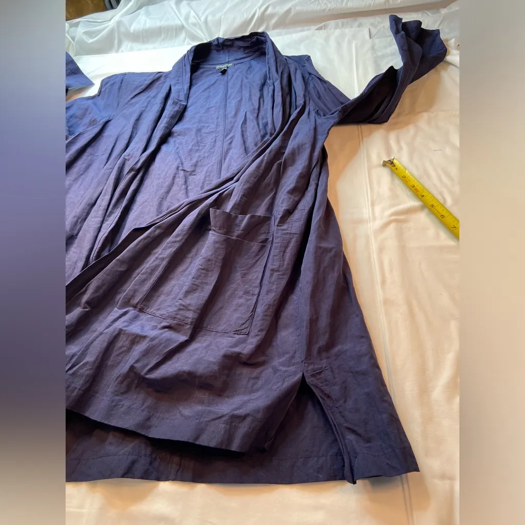 Eileen Fisher Open Jacket, Blue Sparkle, Long fit,‎ Size 2X - Image 8
