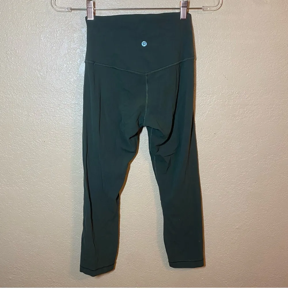 Lululemon Align High Rise Crop 21” Workout Legging in Dark Olive Sz 4 - Image 3