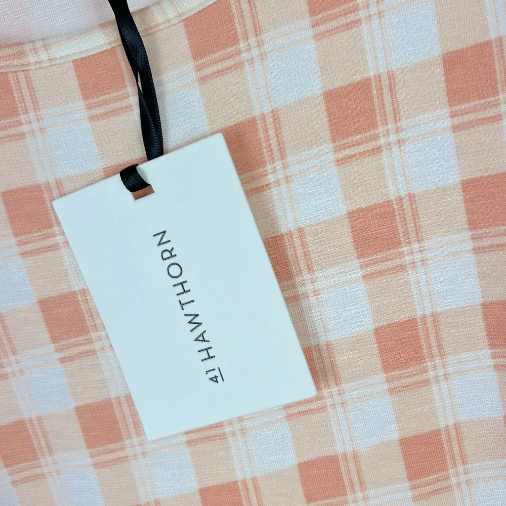 NWT Stitch Fix 41 Hawthorn Brigitte Knit Dress Peach Gingham Size Large L NEW - Image 8