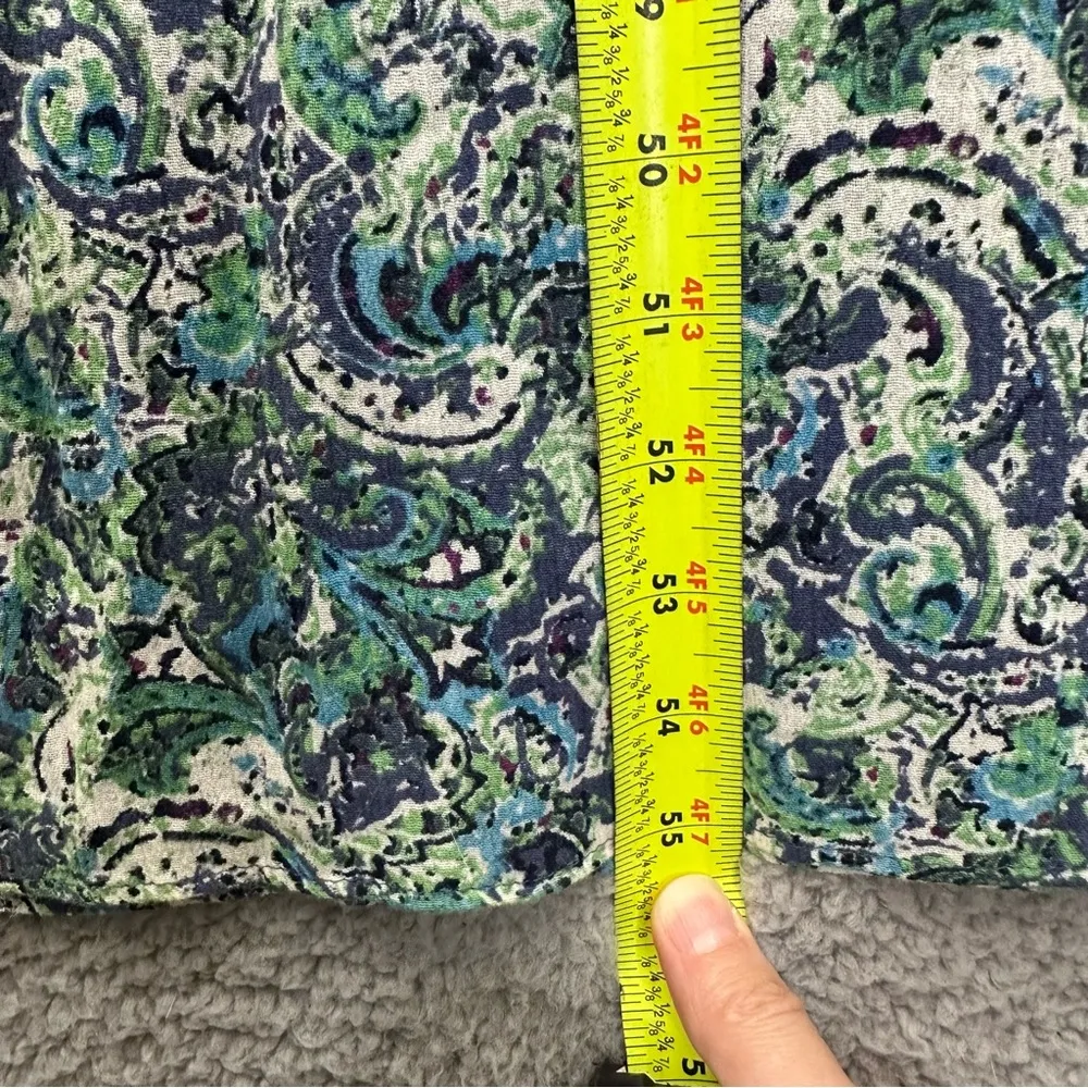 Eddie Bauer Sleeveless V‎ Neck Empire Waist Maxi Dress Paisley Cotton Women's 4 - Image 8