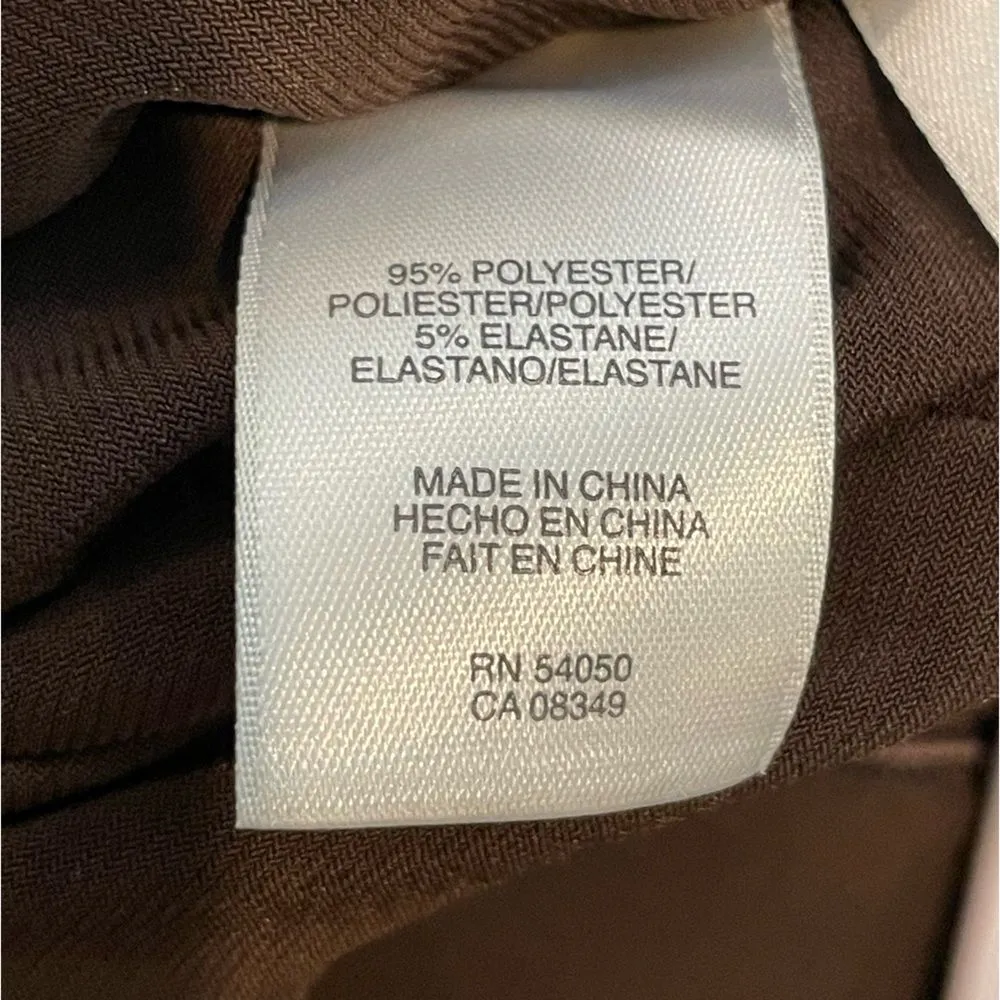 Anne Klein Polka Dot Belted Midi Dress Brown & White Size‎ 12 - Image 10