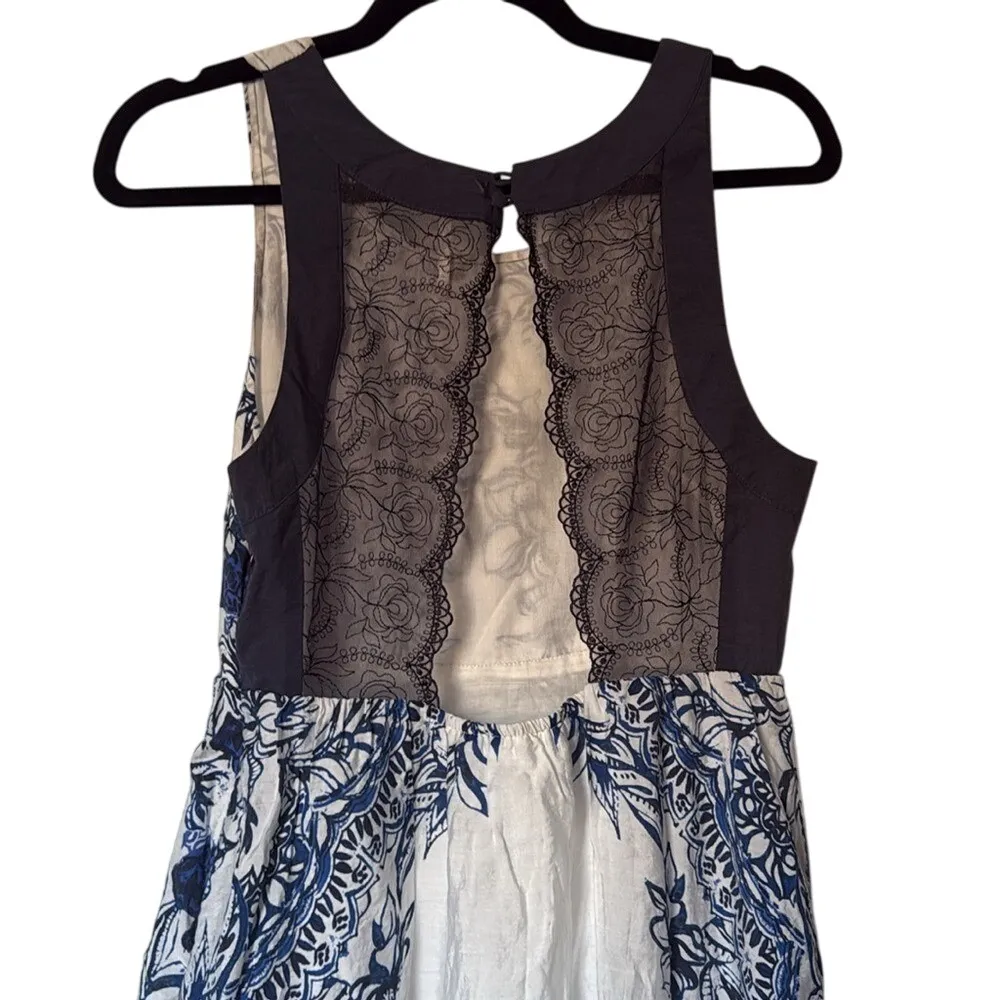 Free People Russian Plate Blue‎ Lace Back Hi-Low Dress Women's Small boho - Image 9