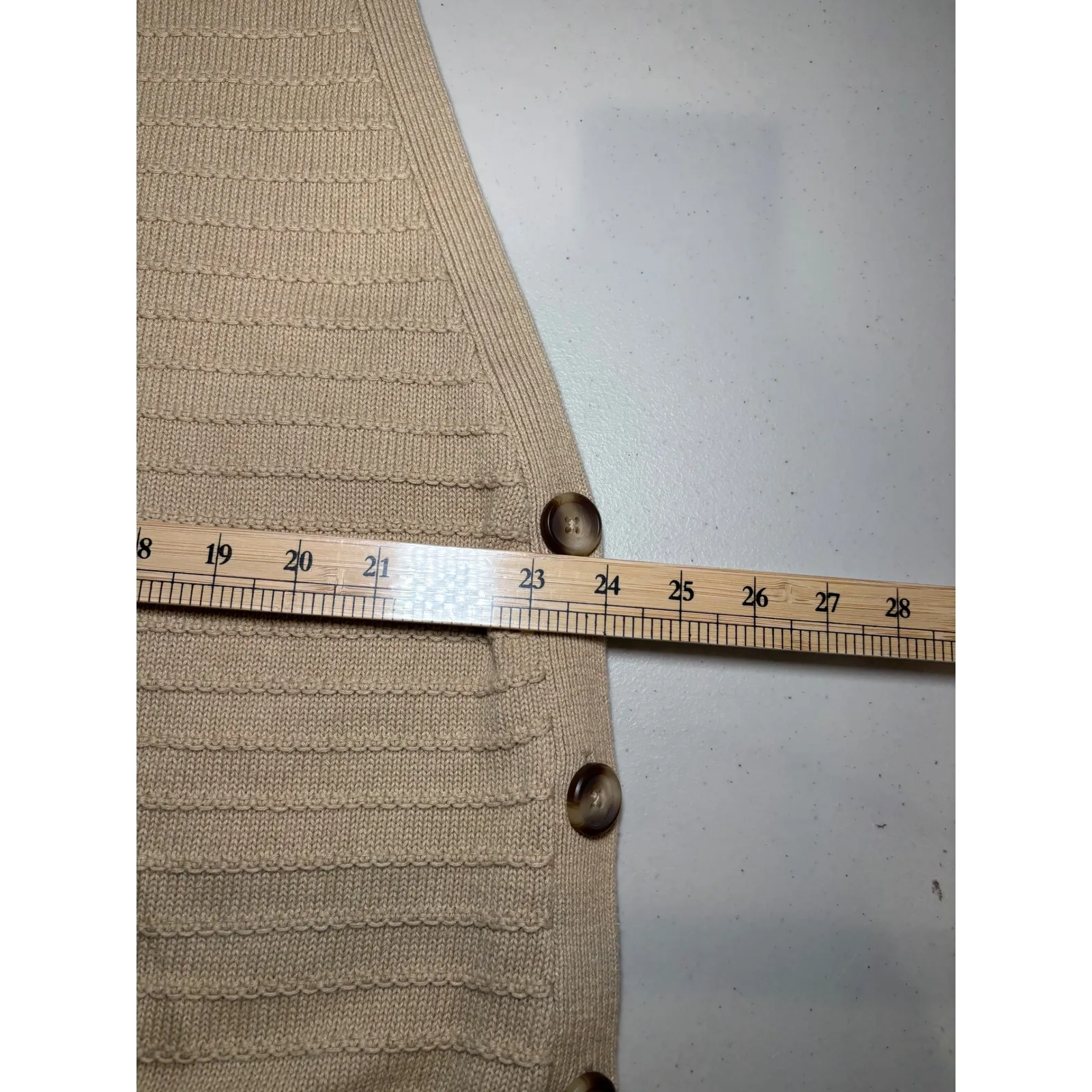 Chico's Beige Taupe Cotton Linen Sweater Vest 3 XL Side Button Layers Preppy - Image 6