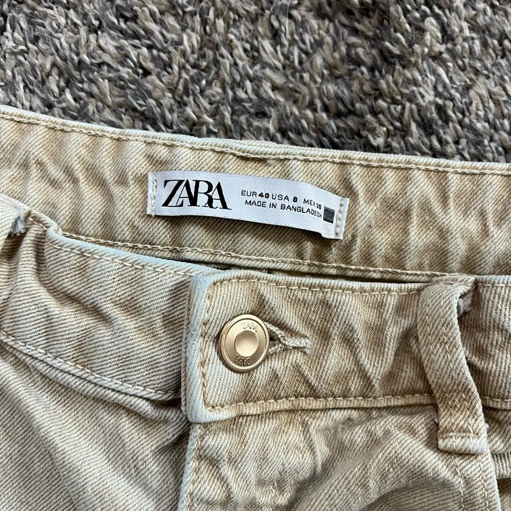 Beige Denim Jeans with Silver Hardware - Image 6