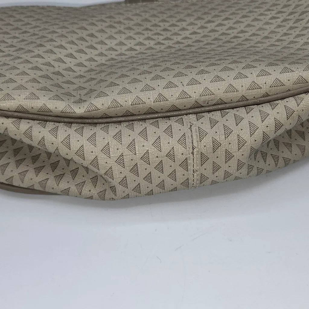 Vintage Liz Claiborne Taupe Signature Pyramid Triangle Crescent‎ Shape Crossbody - Image 5