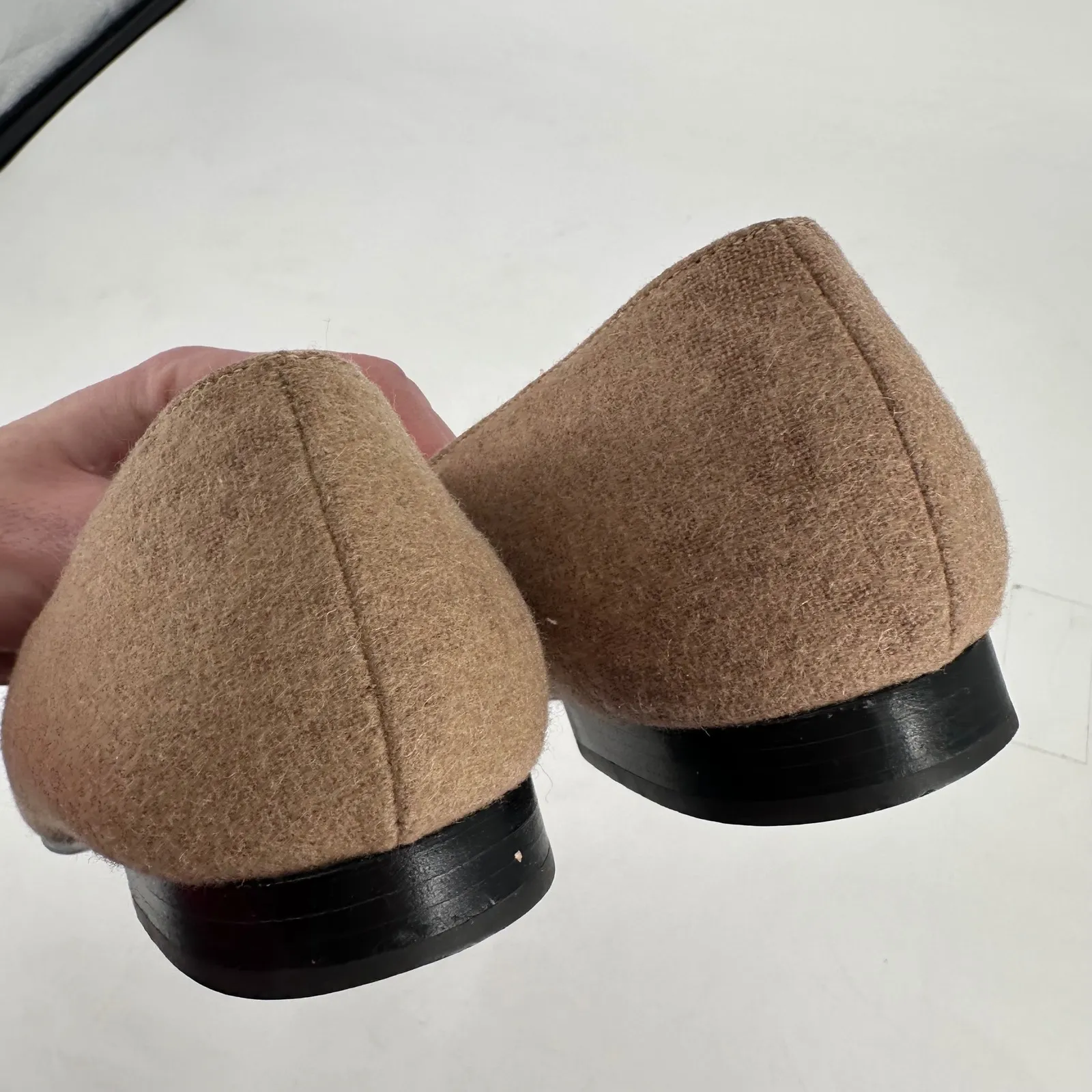 Ralph Lauren Women Tan Pointed Toe Ballet Flats Shoes Size 9.5C Old Money VTG - Image 7