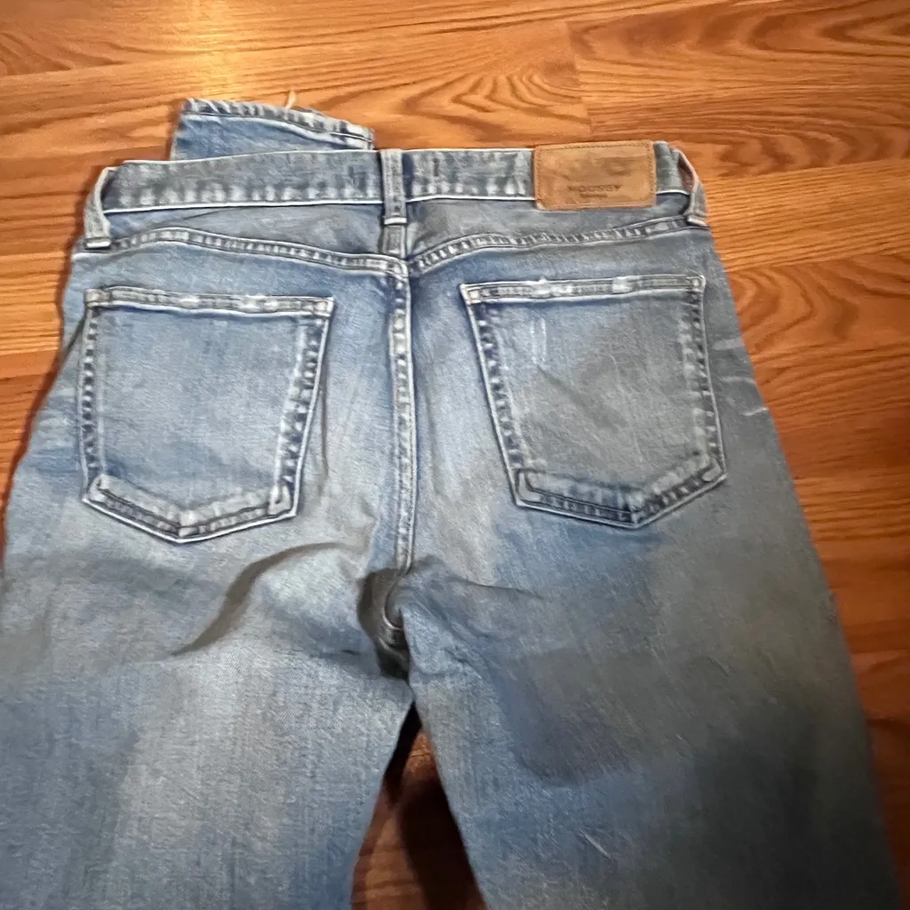 Moussy Vintage Distressed Ripped Jeans Women’s Size 27 Blue Denim Straight Leg - Image 4