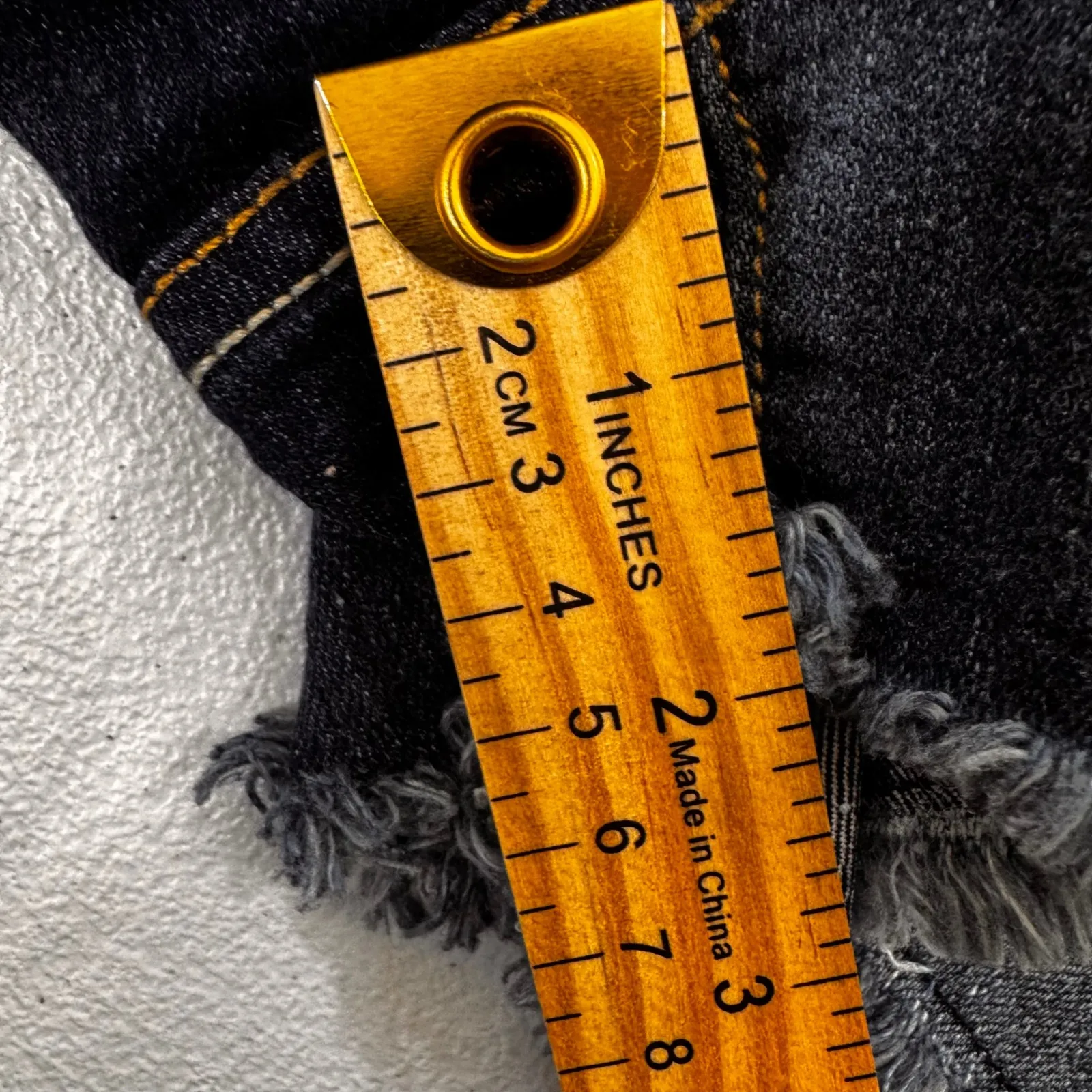 No Boundaries Star Patch Denim short shorts patrotic 4th JULY  Frayed Cuffs Sz 9 - Image 5