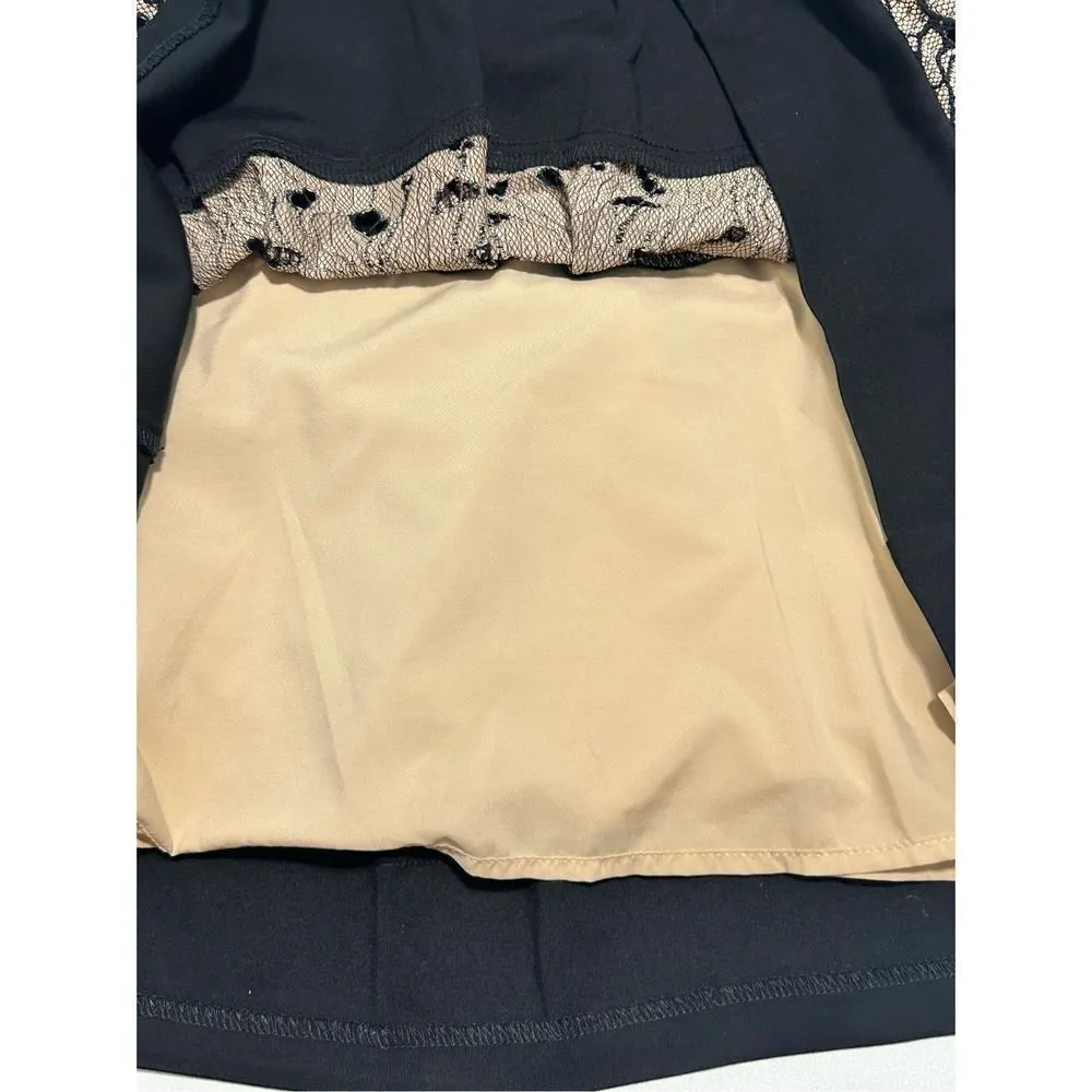 Anthropologie Eva Franco Laced‎ Strata Fit and Flare Pleated Dress Black Cream 2 - Image 11