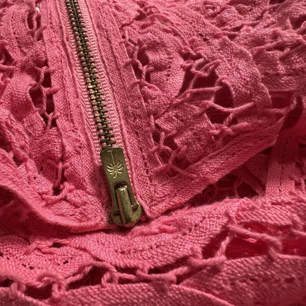 Marie Kate Pink Lace Cotton Shift Dress Sz S Small - Image 10