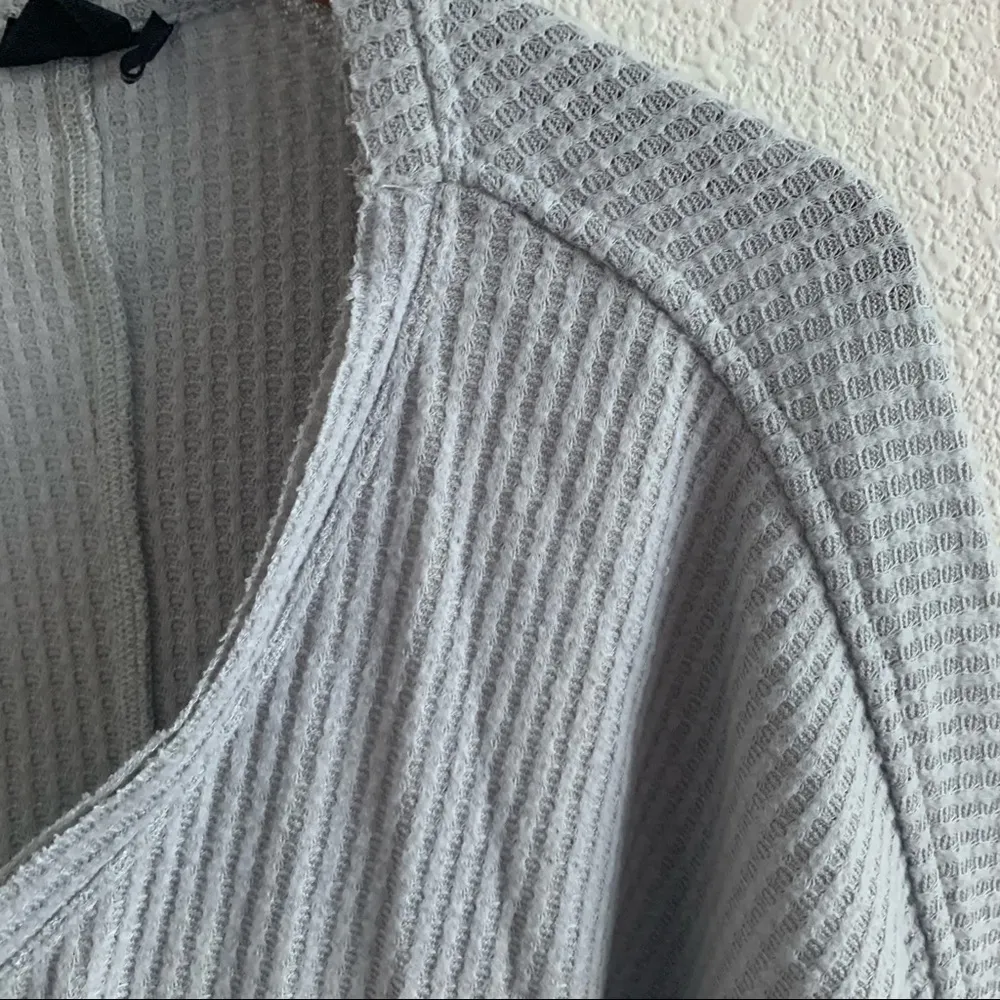 Urban Out From Under Waffle Knit Gray Cardigan Sweater Small - Image 4