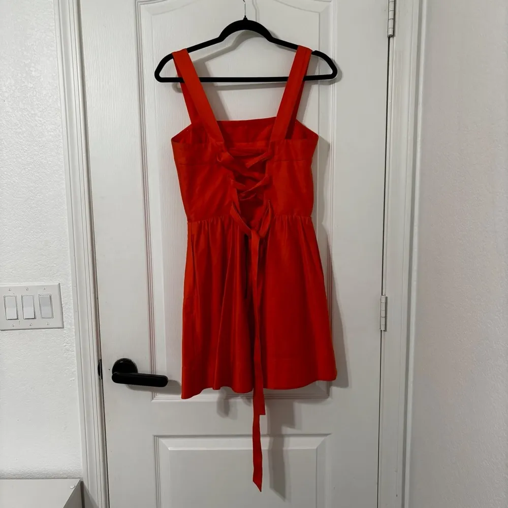 Alice + Olivia Orange Saige Wide Strap Mini Dress Size 8 - Image 4