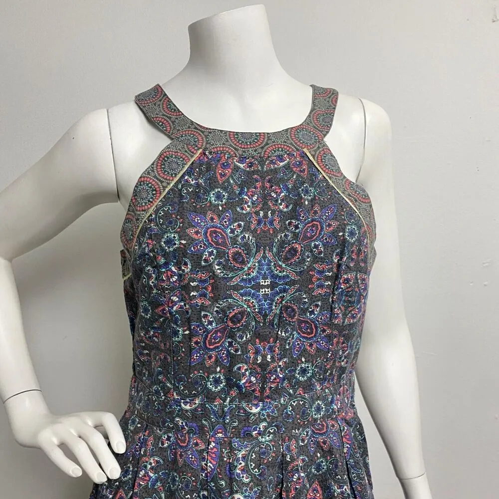 NWT American Eagle Women's Dress Sz 6 Sleeveless Gray Pink Paisley Summer Casual - Image 6