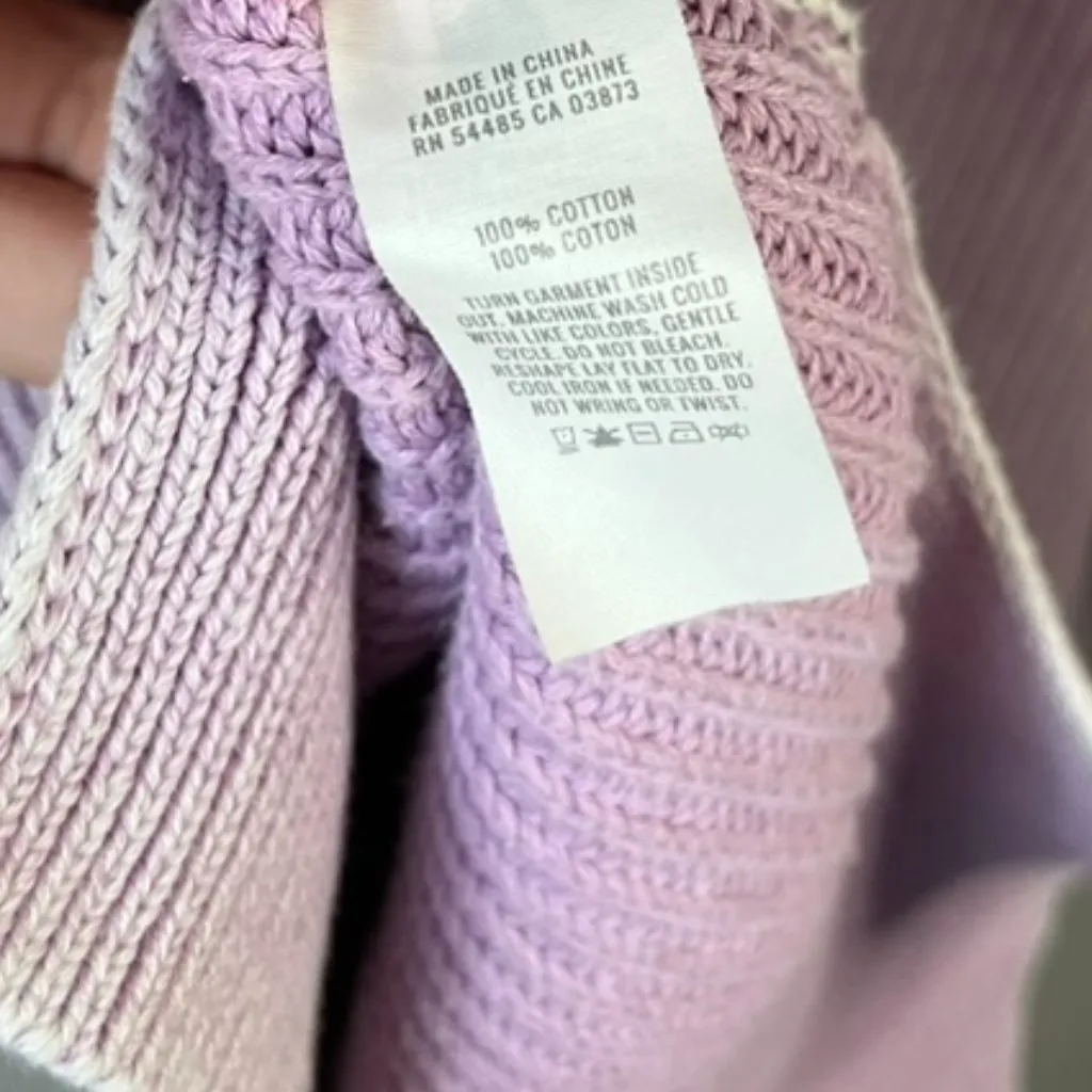 Aerie  Studio Oversized Crewneck Sweater Boxy Lavender Long Sleeve Women's Medium - Image 4