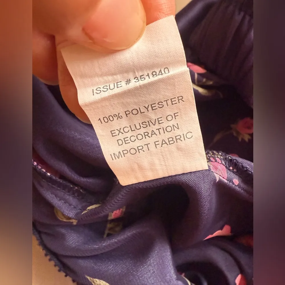 Floral Satin Pants pijama pant size M Blue Size M - Image 9